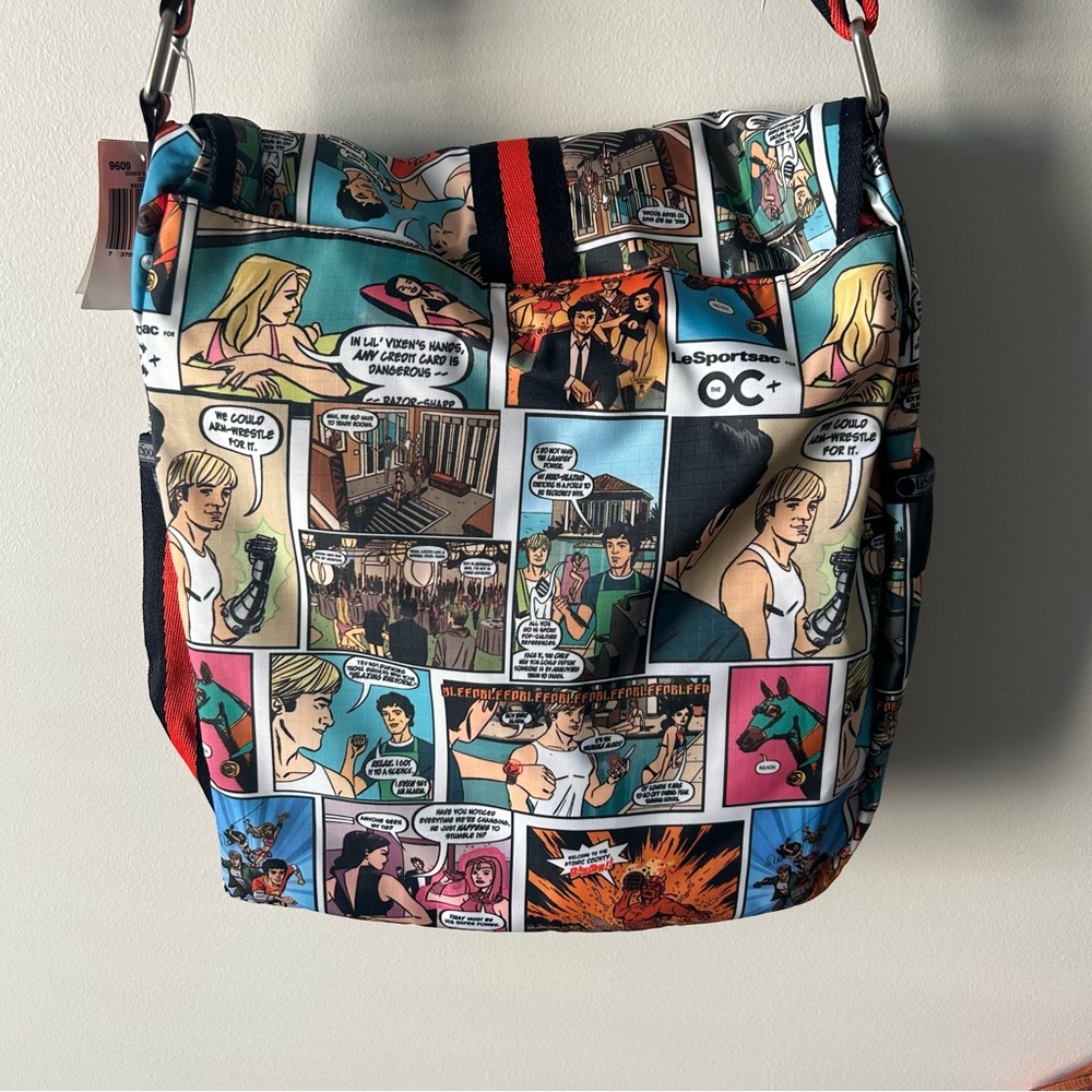 LeSport Sac comic book print messenger bag RARE discontinued The O.C nwt - Picture 5 of 8